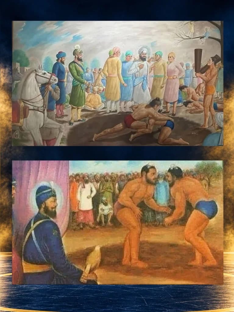 Supplied artwork illustrating the Sikh wrestling tradition